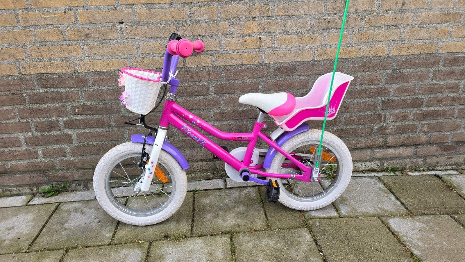 2Cycle Prinses kinderfiets 14 inch, Ophalen, Zijwieltjes, Gebruikt, Minder dan 16 inch