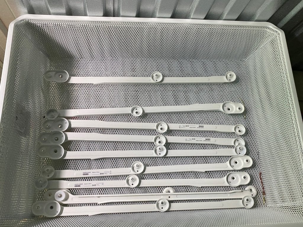 Ikea PAX Komplement draadmand inclusief rails (wit). 7 sets, Huis en Inrichting, Ophalen, 50 tot 100 cm, Zo goed als nieuw, Minder dan 100 cm