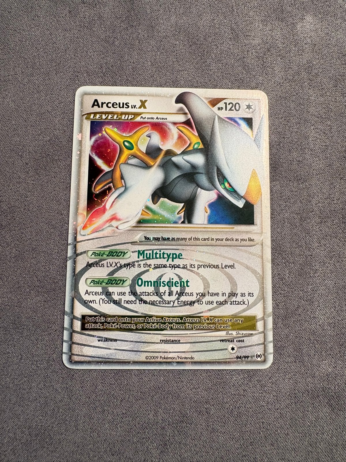 Arceus LV.X Pokémon Kaart NM - Platinum Arceus 94/99, Ophalen of Verzenden, Gebruikt, Losse kaart