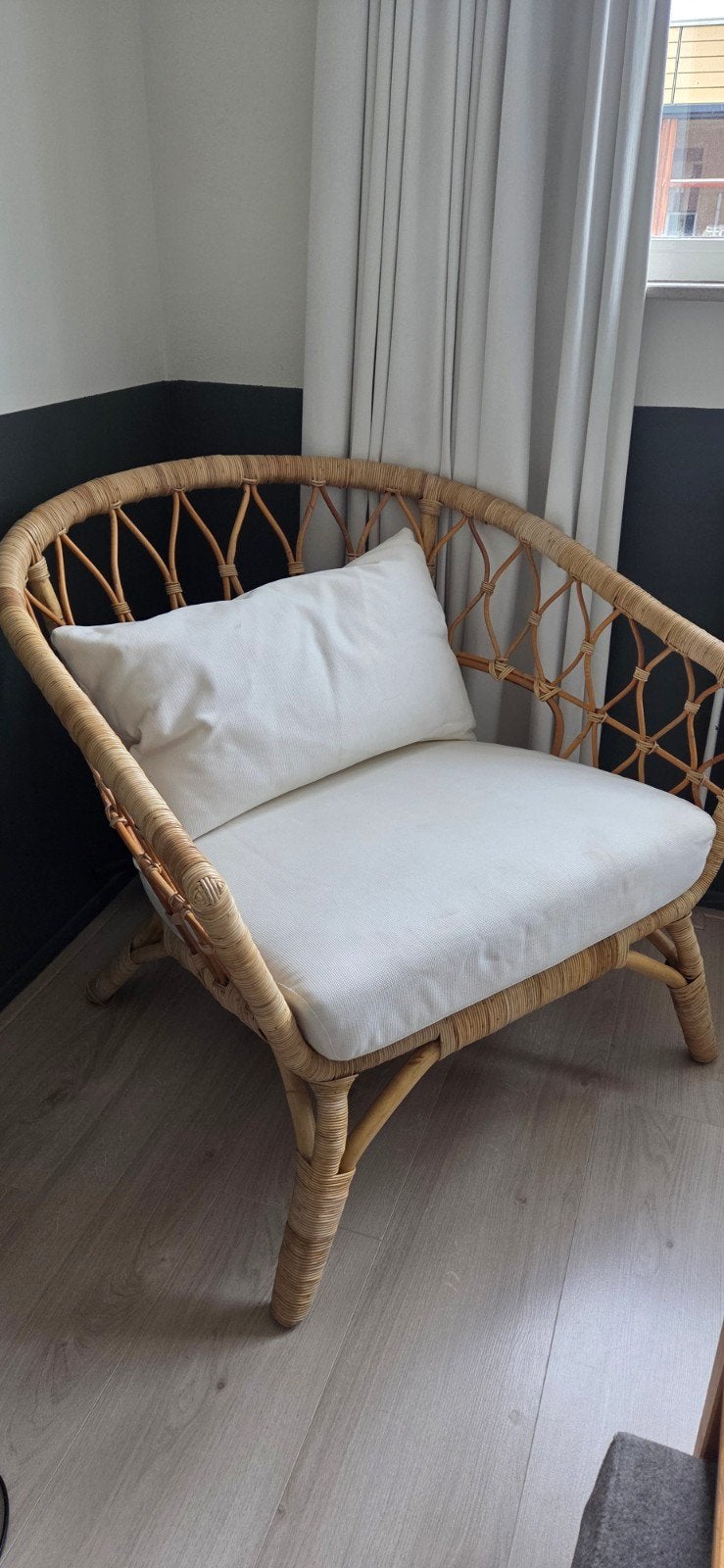 IKEA stockholm 2017 rotan fauteuil, Ophalen, Gebruikt, Eenpersoons, Minder dan 150 cm