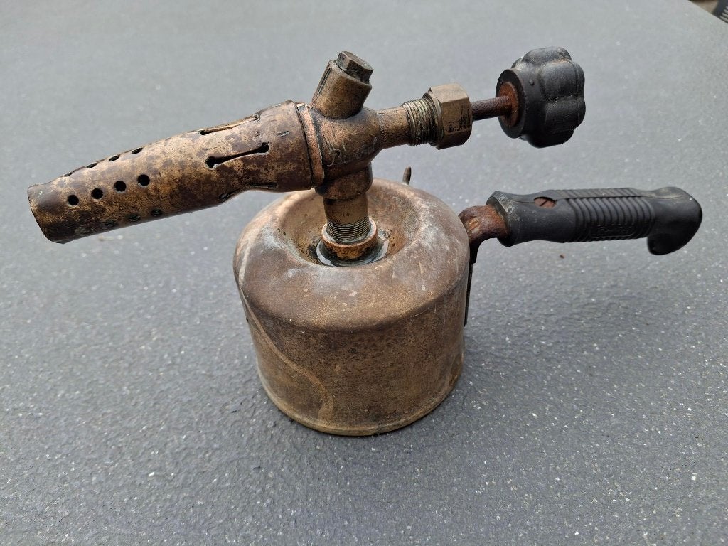 oude koperen benzine brander, Antiek en Kunst, Antiek | Koper en Brons, Ophalen of Verzenden