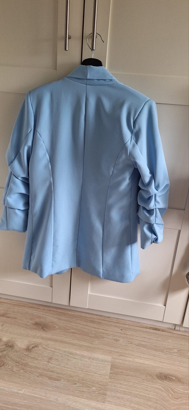 Lichtblauwe Pescara Blazer met Schoudervulling Maat M, Maat 38/40 (M), Blauw, Ophalen of Verzenden, Zo goed als nieuw
