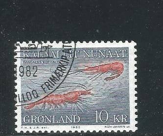 Groenland Mi. 133, 10 Kr. garnalen, gestempeld, Ophalen of Verzenden, Denemarken, Gestempeld