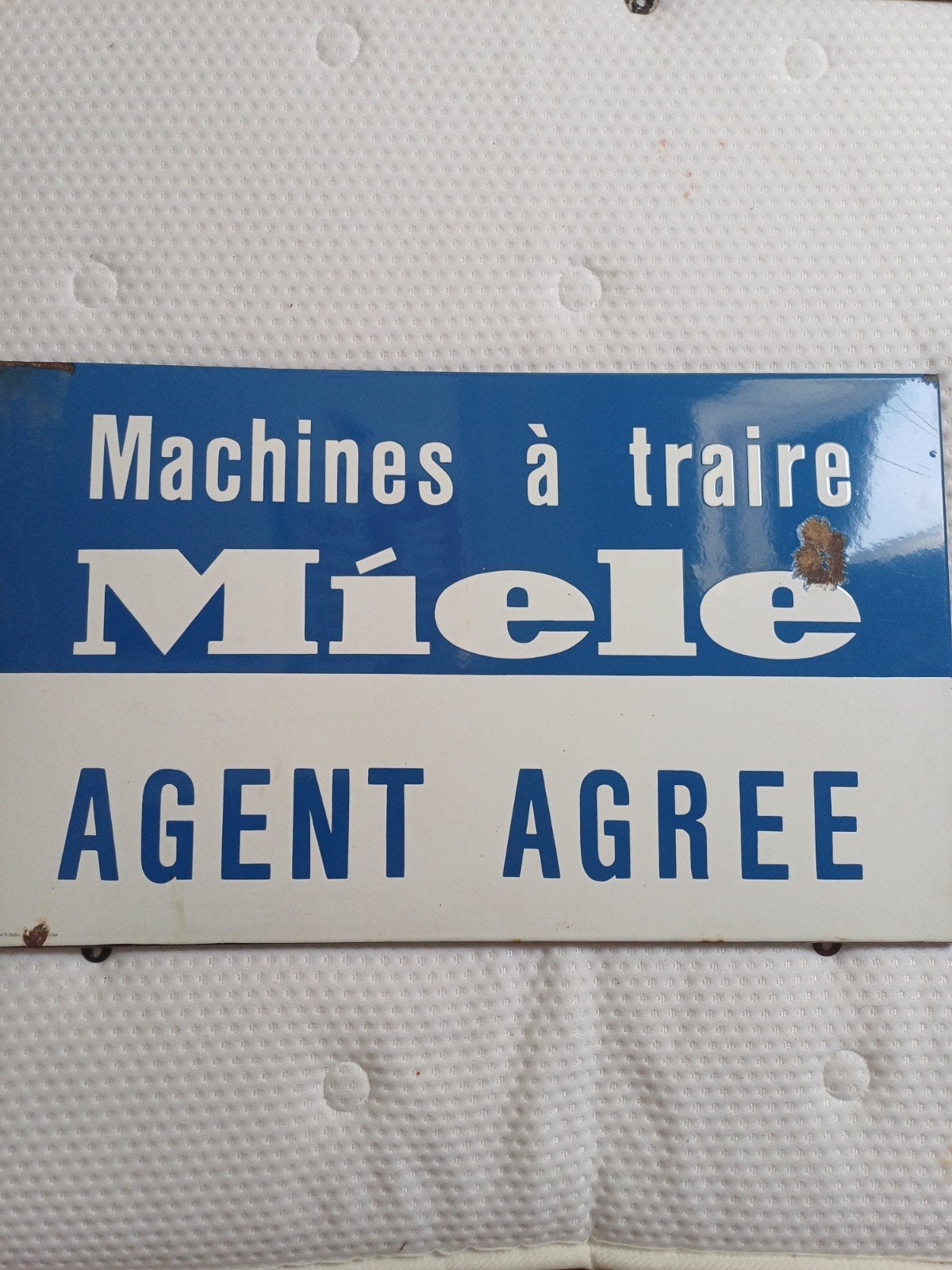 Vintage Miele Emaille Reclamebord - Melkmachines, Antiek en Kunst, Ophalen of Verzenden