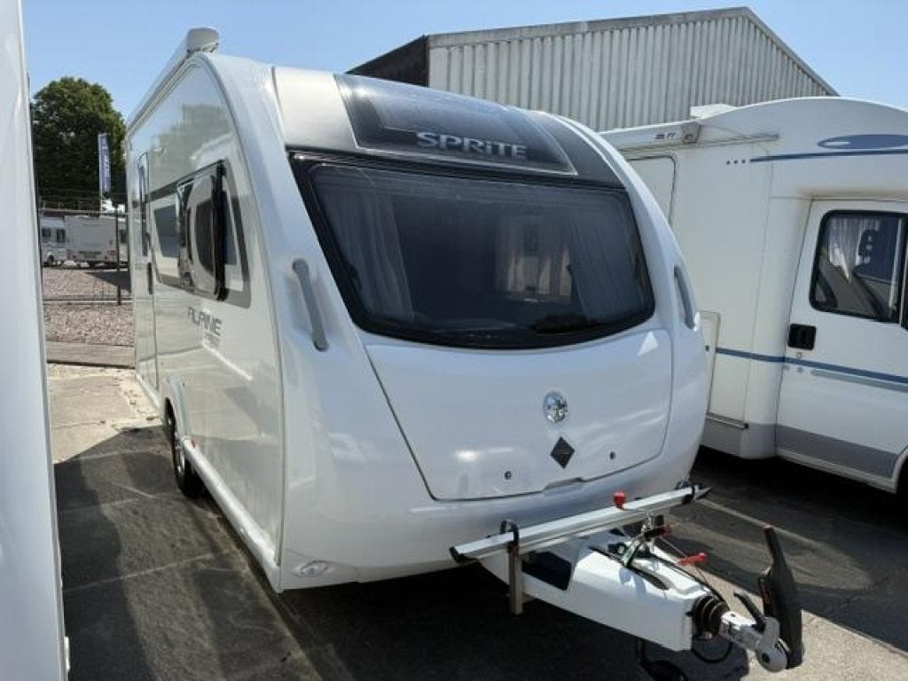 Sprite Alpine Sport 370 EK, Caravans en Kamperen, Dwarsbed, Standaardzit, Schokbreker, Tot en met 2