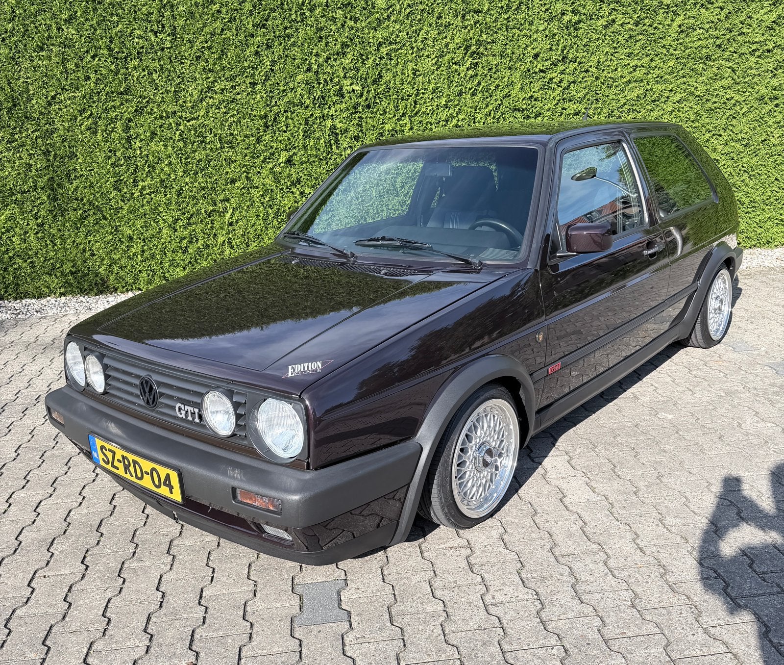 Schitterende VW Golf 2 1.8 GTi Edition One / Dark Burgundy, Voorwielaandrijving, Stof, Handgeschakeld, 1781 cc