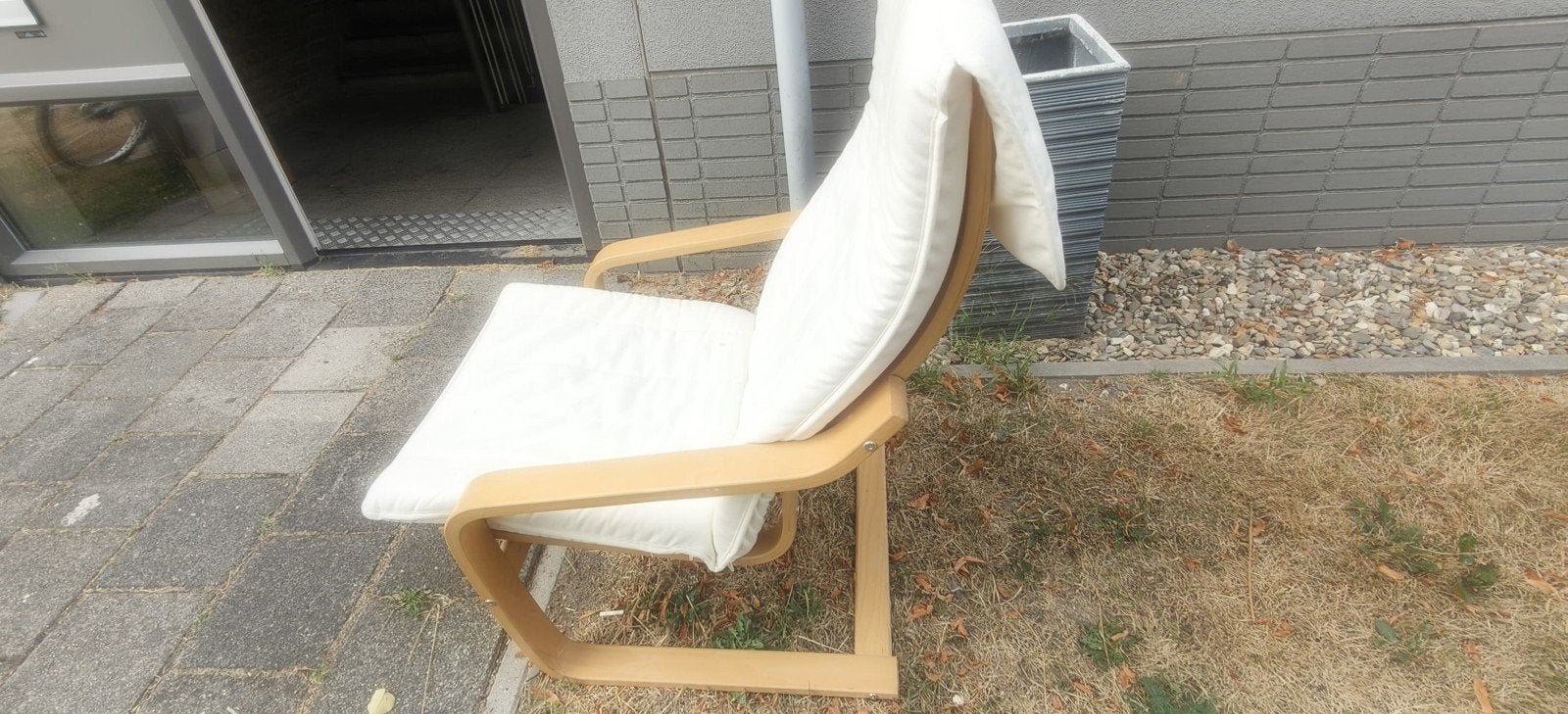 IKEA POÄNG Fauteuil, Hout, Gebruikt, Modern, Scandinavisch, Wit
