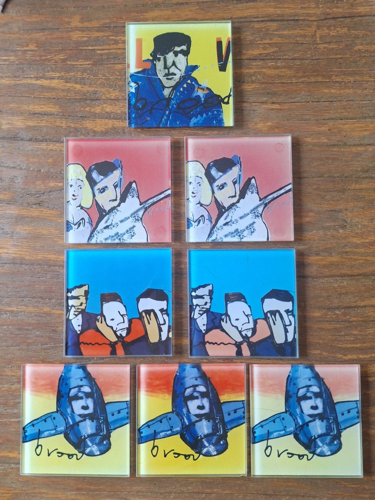 8 Herman Brood onderzetters, Ophalen of Verzenden, Gebruikt, Glas of Kopje