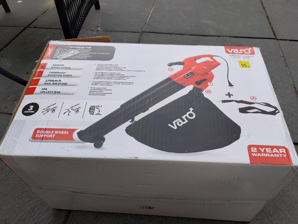 VARO Bladblazer, Tuin en Terras, Gebruikt, Met opvangzak, Handgedragen, Elektrisch