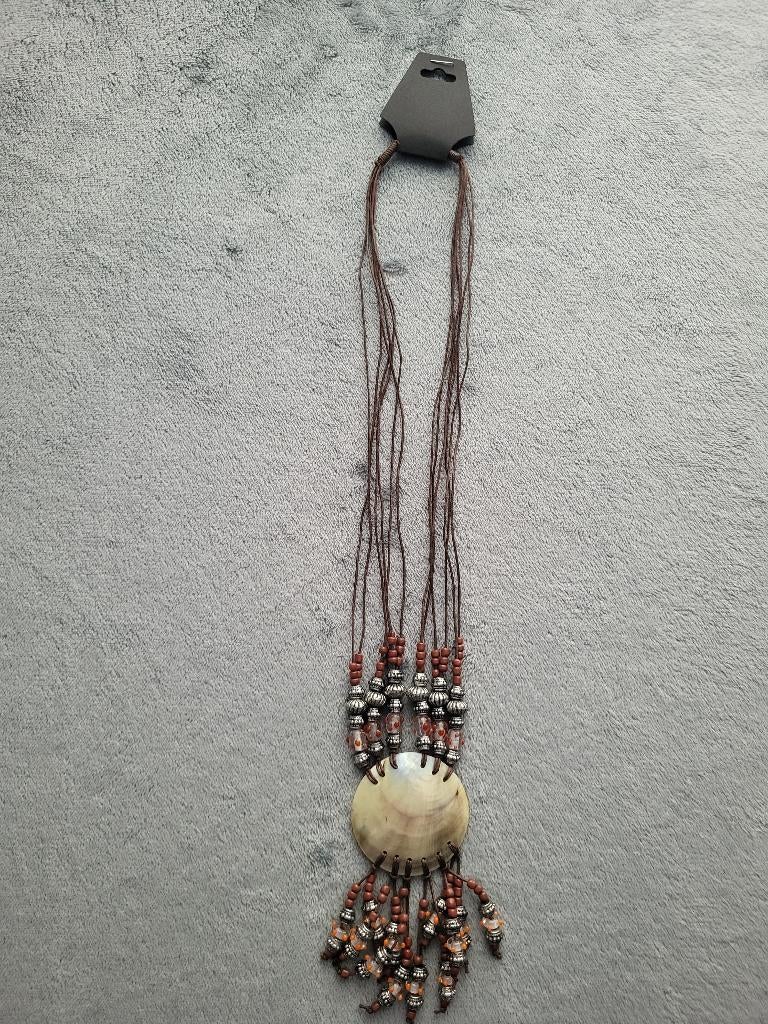 Boutique Ibiza style ketting, Overige materialen, Verzenden, Nieuw, Bruin