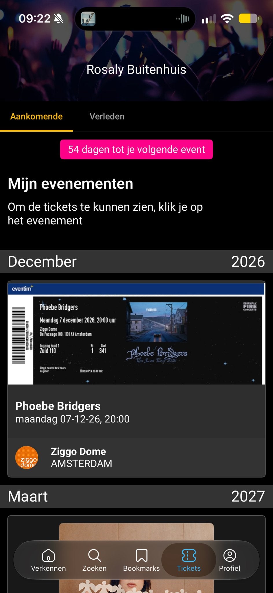 1x Phoebe Bridgers staplaats 7 december, Ziggo Dome, Eén persoon, December
