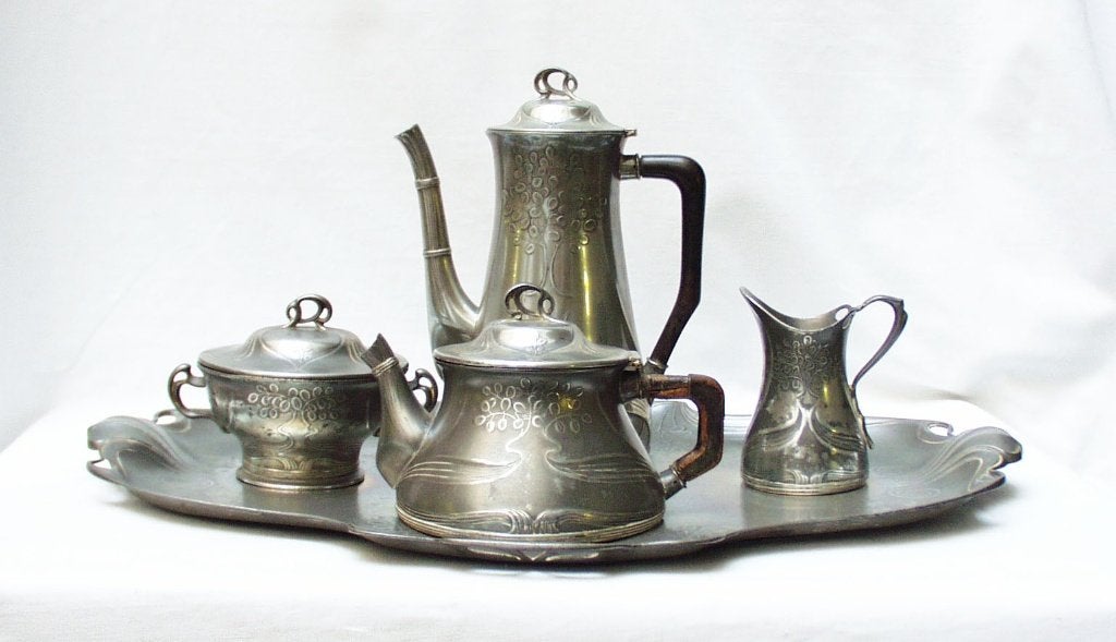 Art Nouveau koffie - en theeset - Orivit., Antiek en Kunst, Ophalen of Verzenden