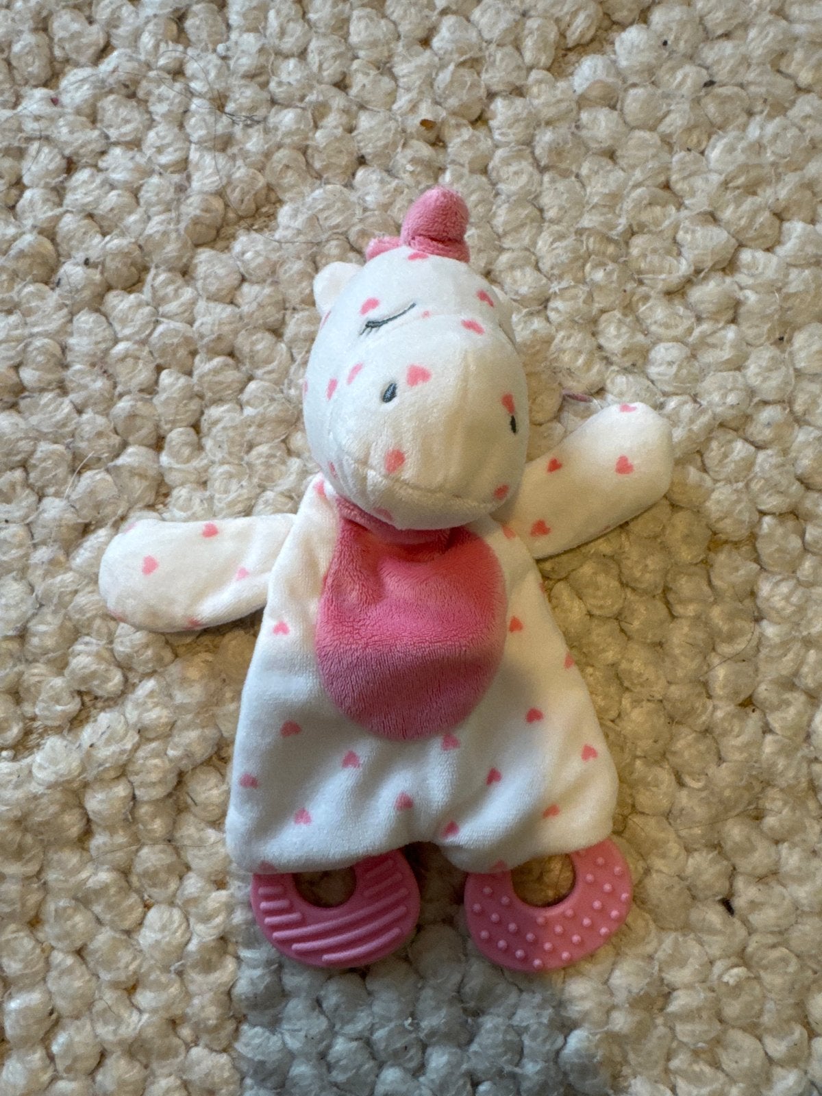 Unicorn knuffeldoekje met bijtringen - Zo goed als nieuw, Ophalen of Verzenden, Zo goed als nieuw, Overige typen