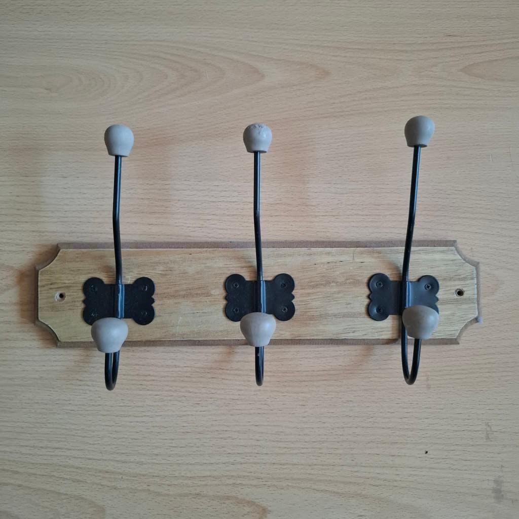 Landelijk houten kapstokje, Huis en Inrichting, Woonaccessoires | Kapstokken, Wandkapstok, Gebruikt, Ophalen of Verzenden, Minder dan 100 cm