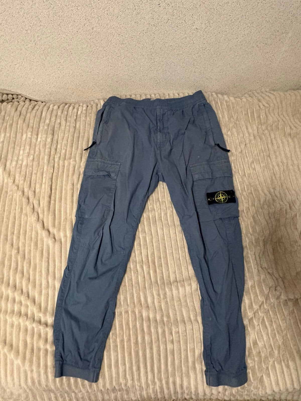 Originele Stone Island Cargo Broek  - Blauw/Grijs - Maat L, Ophalen of Verzenden, Gedragen, Maat 52/54 (L), Blauw
