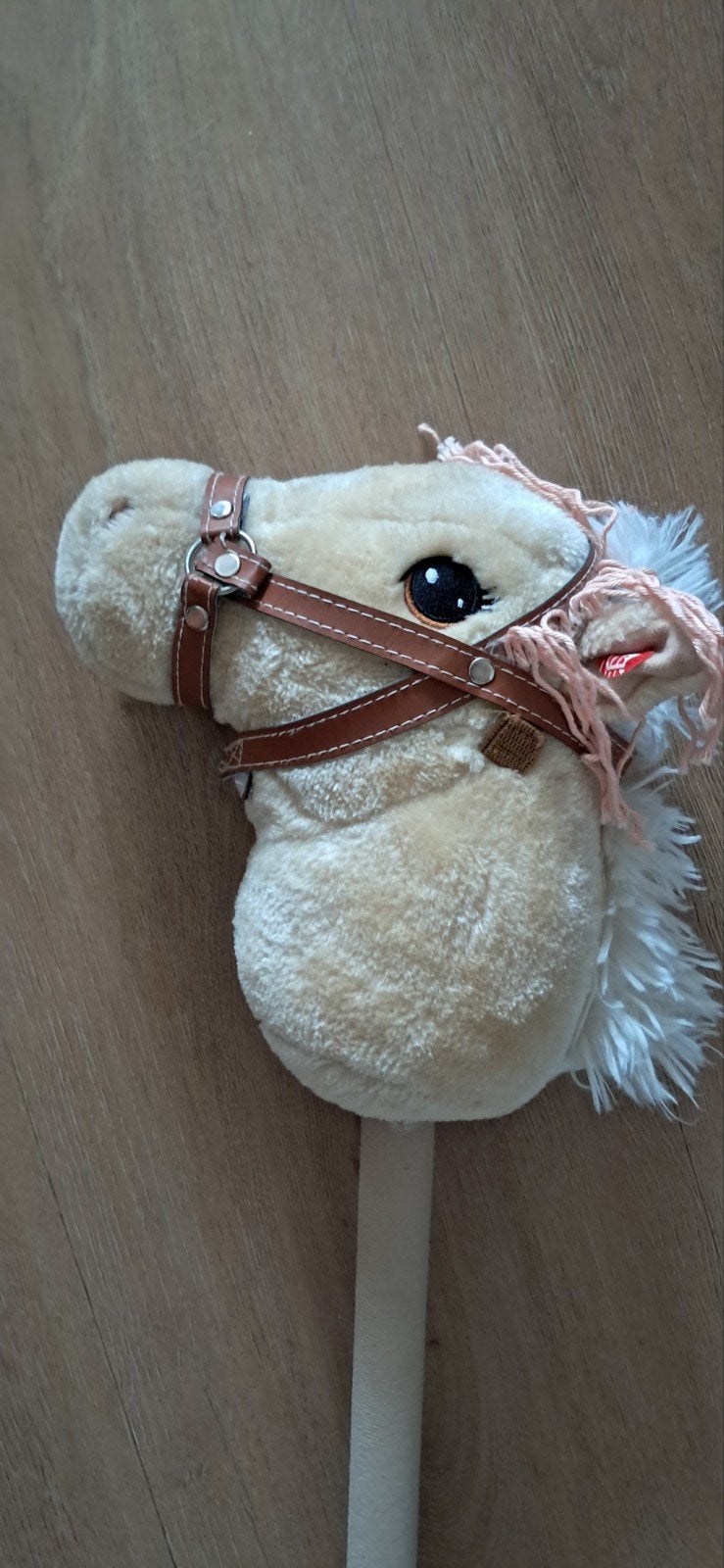 Hobbyhorse Houten stokpaardje met zachte pluche kop, Ophalen of Verzenden, Jongen of Meisje