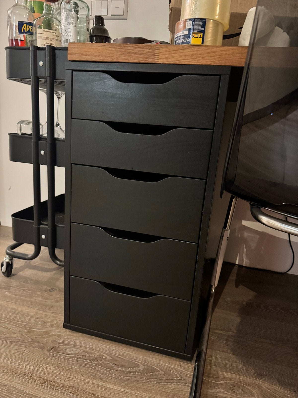 IKEA ALEX Ladekast Zwart (2 stuks), Ophalen, Gebruikt