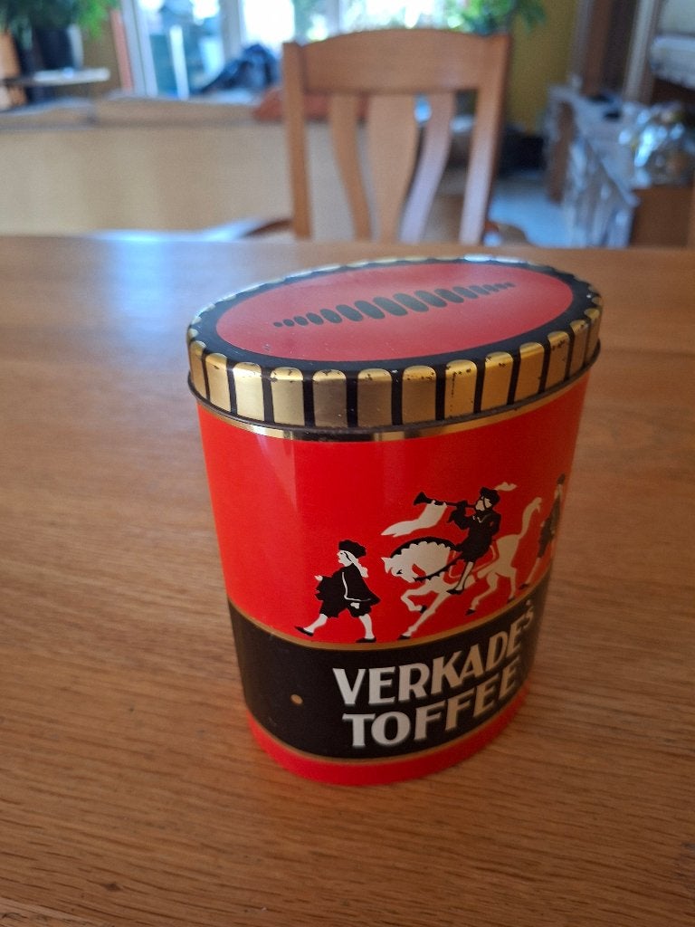 ovaal blik Verkade's toffee, Verzamelen, Blikken, Ophalen of Verzenden, Gebruikt, Overige, Verkade