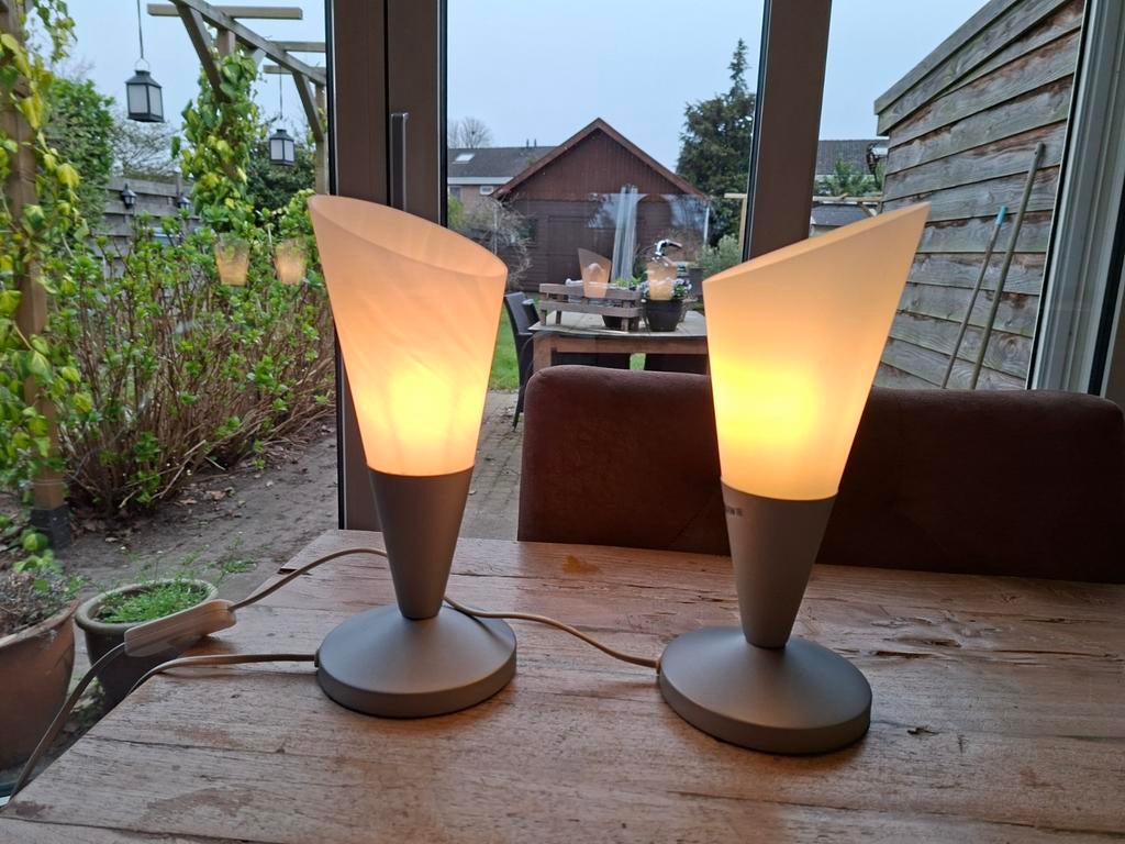 Set van 2 IKEA Kryolit tafellampen - Vintage jaren '90, Ophalen of Verzenden, Gebruikt, Glas