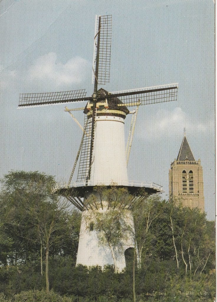 THOLEN Molen De Hoop met Kerk, Verzenden, 1980 tot heden, Gelopen, Zeeland