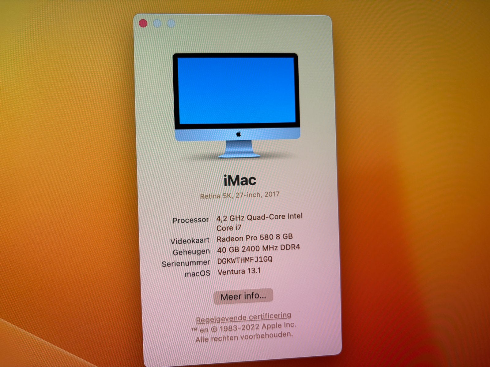 iMac 27inch, Computers en Software, Ophalen, Zo goed als nieuw, IMac, 3 tot 4 Ghz