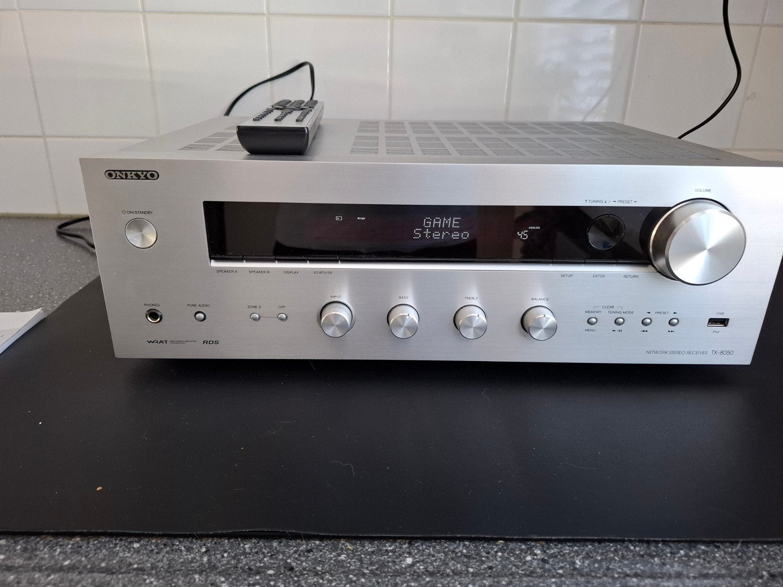 ONKYO TX-8050 STEREO INTERNET RECEIVER, Ophalen, Zo goed als nieuw, 120 watt of meer, Onkyo