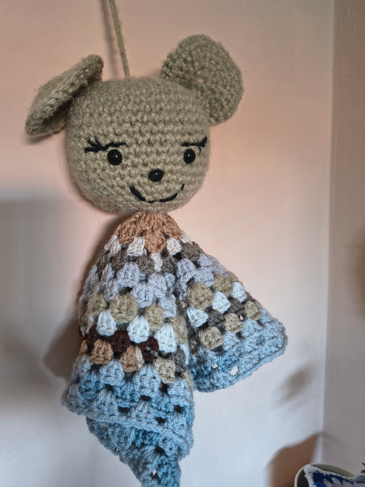 Lieve gehaakte beer knuffeldoekje - Handgemaakt, Kinderen en Baby's, Speelgoed | Knuffels en Pluche, Ophalen, Overige merken, Beer