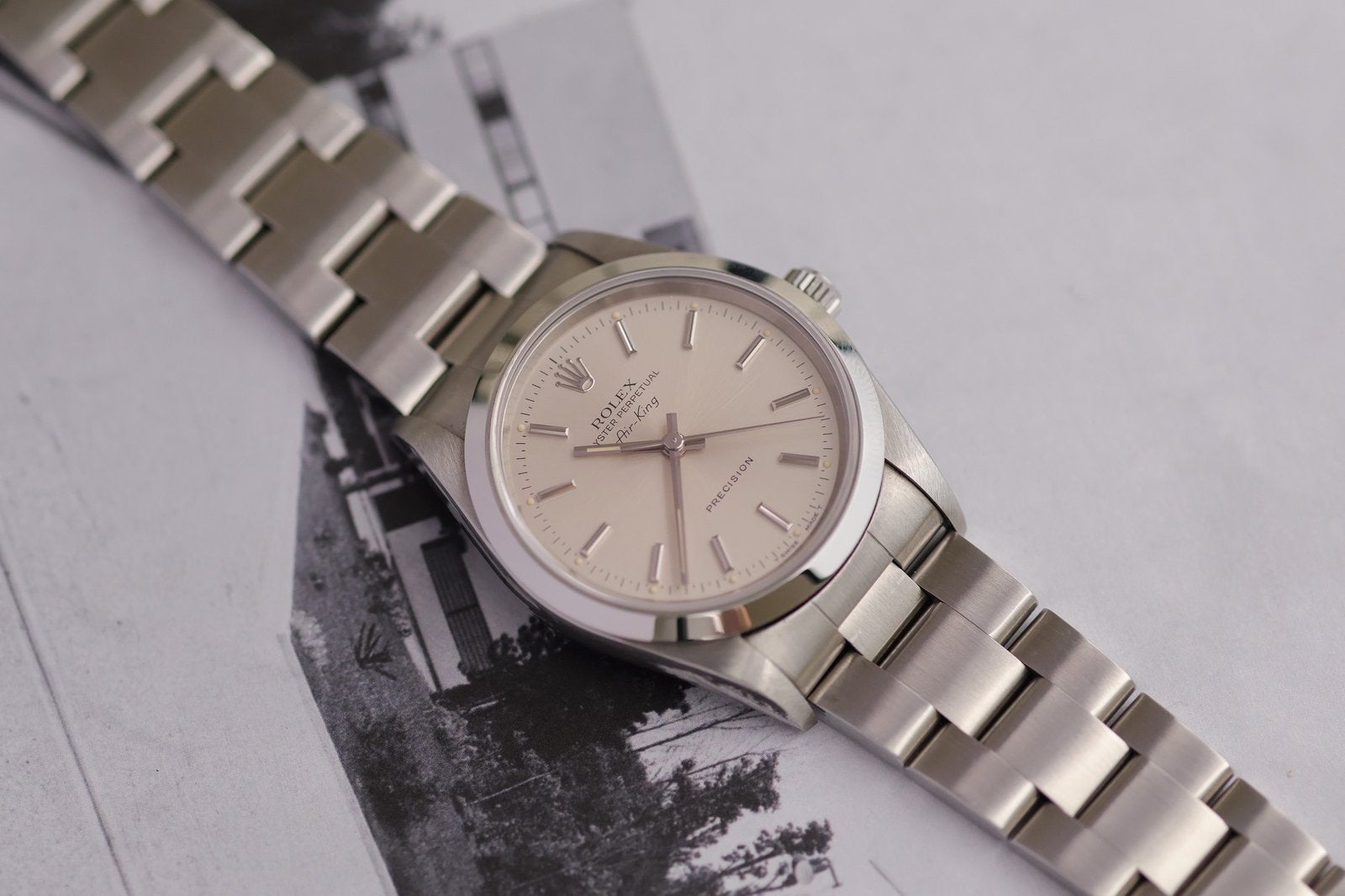Rolex Air-King 14000 zilver 1995, Gebruikt, Rolex, Polshorloge, Ophalen of Verzenden