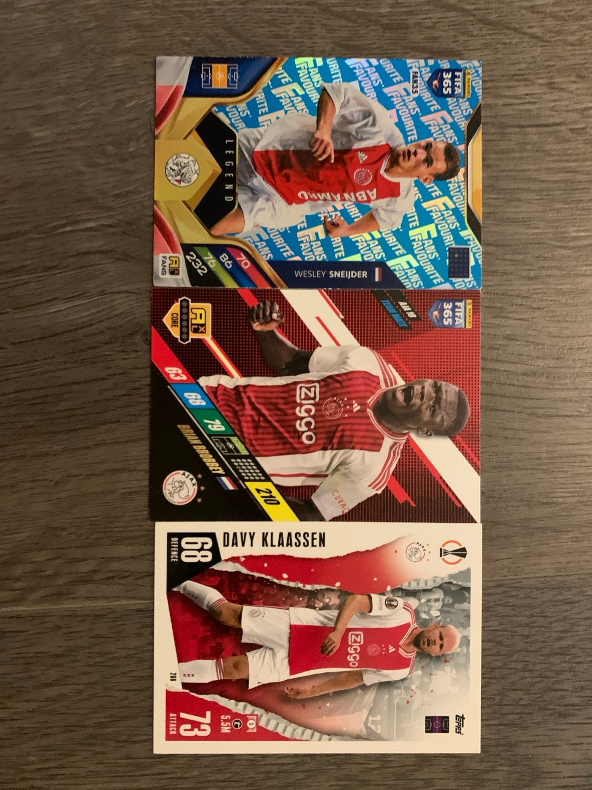 Ajax voetbalkaarten - Wesley Sneijder, Brian Brobbey, Davy K, Ophalen of Verzenden, Zo goed als nieuw, Ajax, Spelerskaart