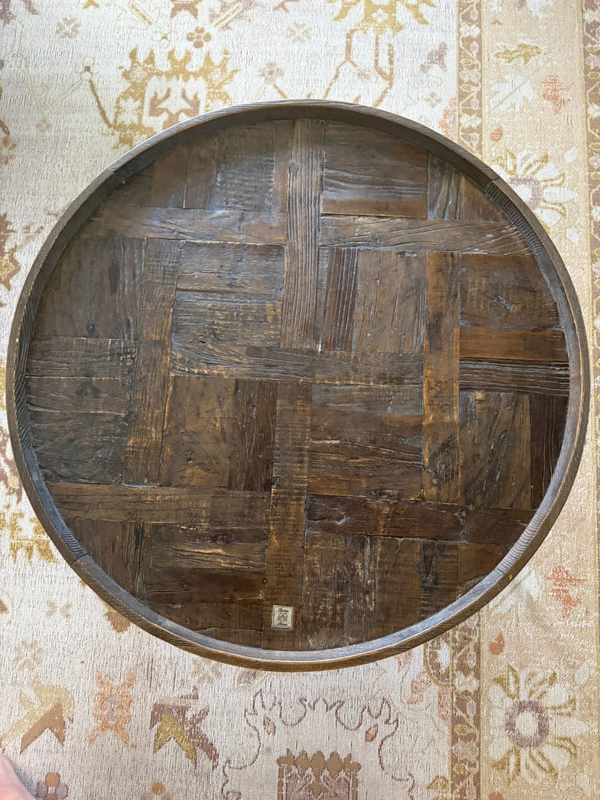 Riviera Maison salontafel 75cm diameter/ hoogte 38cm, Ophalen, Gebruikt, 50 tot 100 cm, Rond