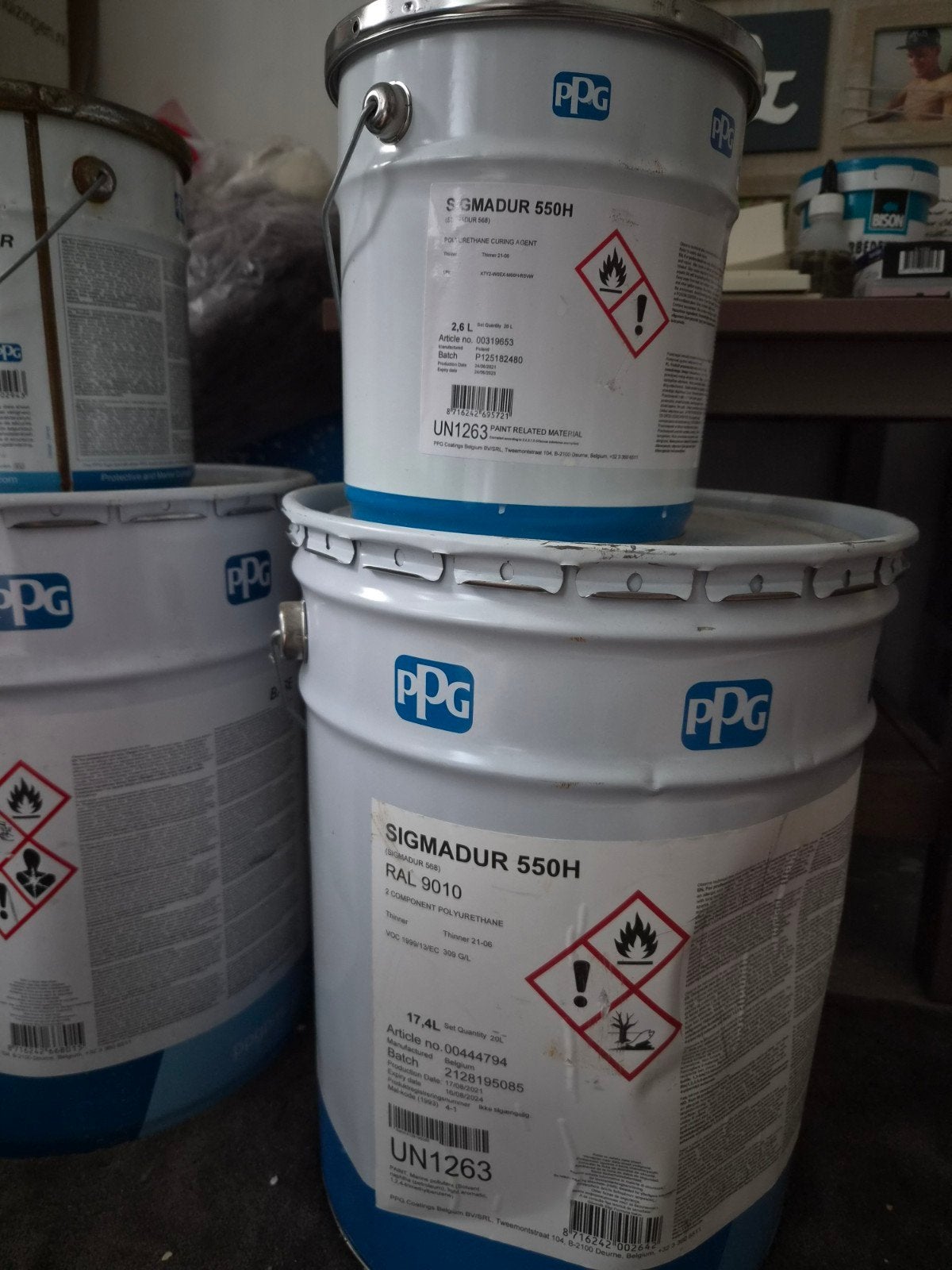 PPG Sigmadur 550H 2K Polyurethaanverf RAL 9010, Ophalen, Wit, Nieuw, Verf