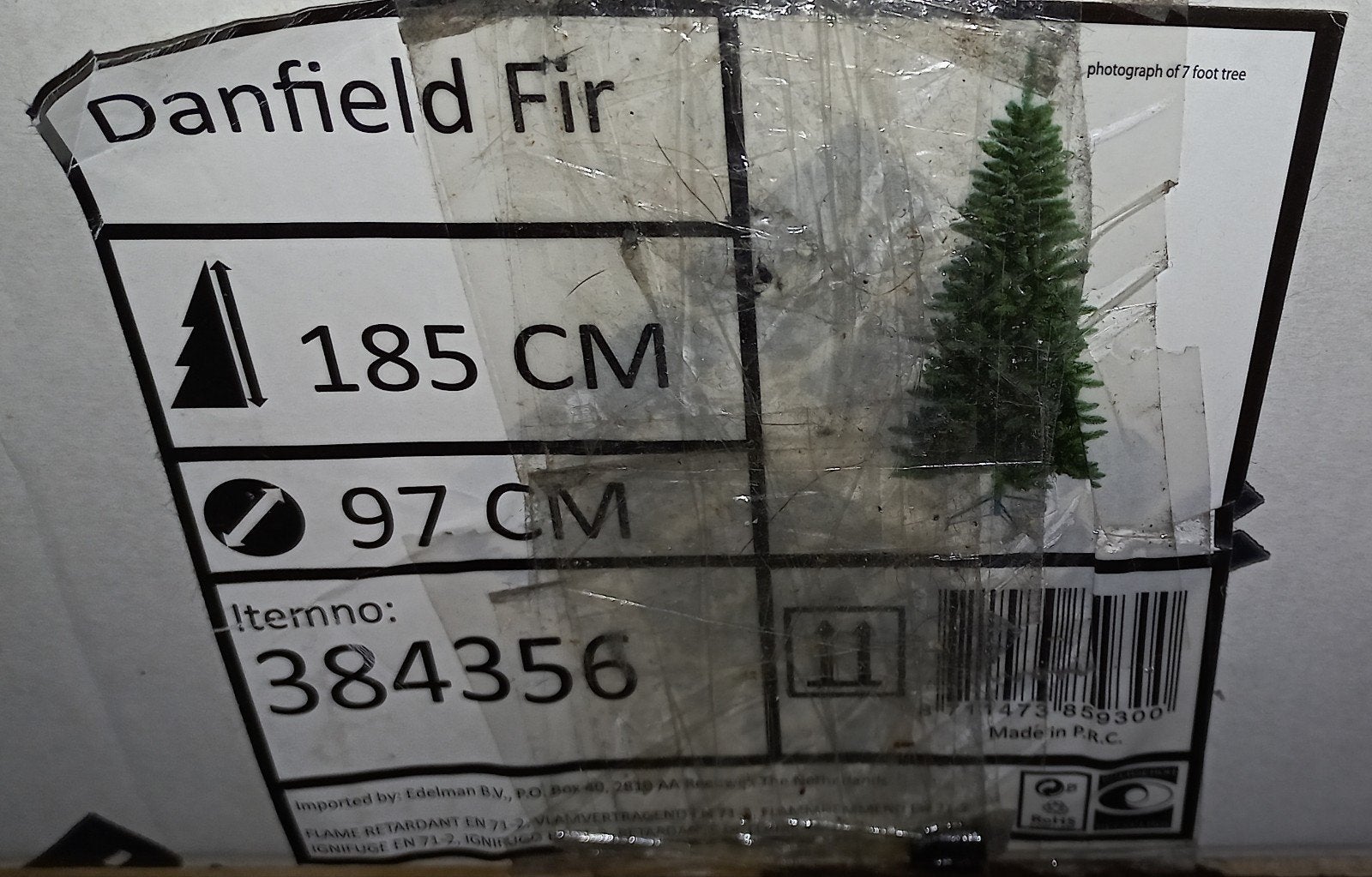 Danfield kerstboom 185 cm, Diversen, Kerst, Ophalen, Gebruikt