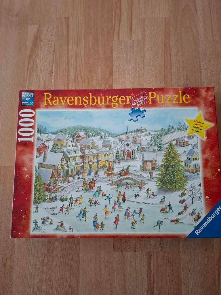Mooie kerstpuzzel 1000 stuks compleet, Ophalen, 500 t/m 1500 stukjes, Zo goed als nieuw