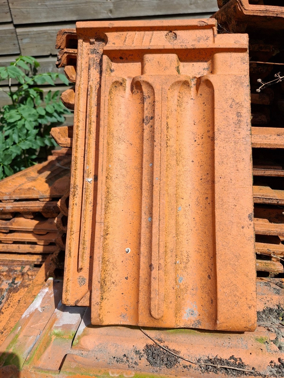 Vlakke mulden dakpannen Gebr. Laumans Bruggen (700 stuks), Ophalen, Gebruikt, Steen of Klei, 15 m² of meer