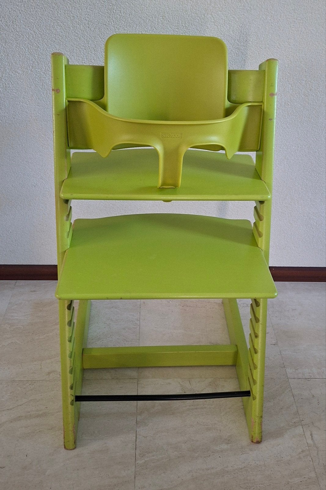 Stokke tripp trapp groen met babyset, Ophalen, Gebruikt, Meegroeistoel