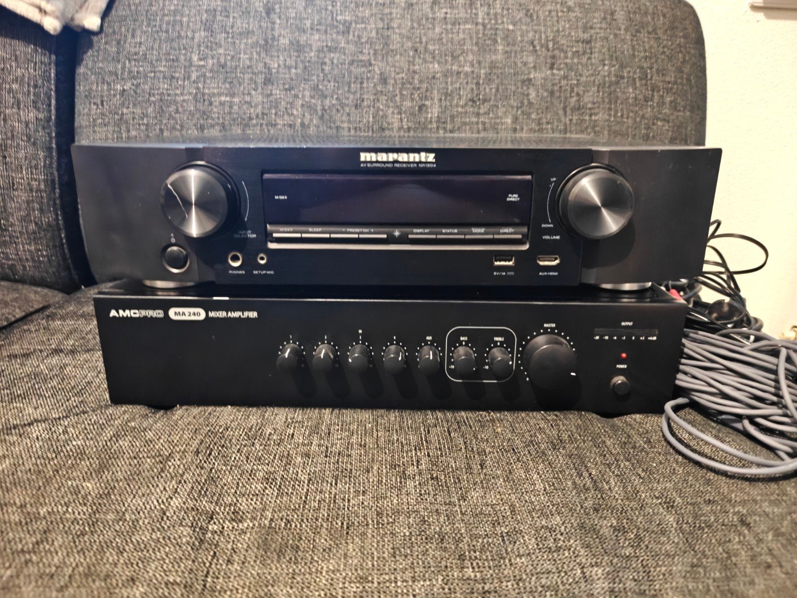 AMC PRO MA240 Versterker en Marantz NR1504 Receiver, Ophalen of Verzenden, 120 watt of meer, Marantz