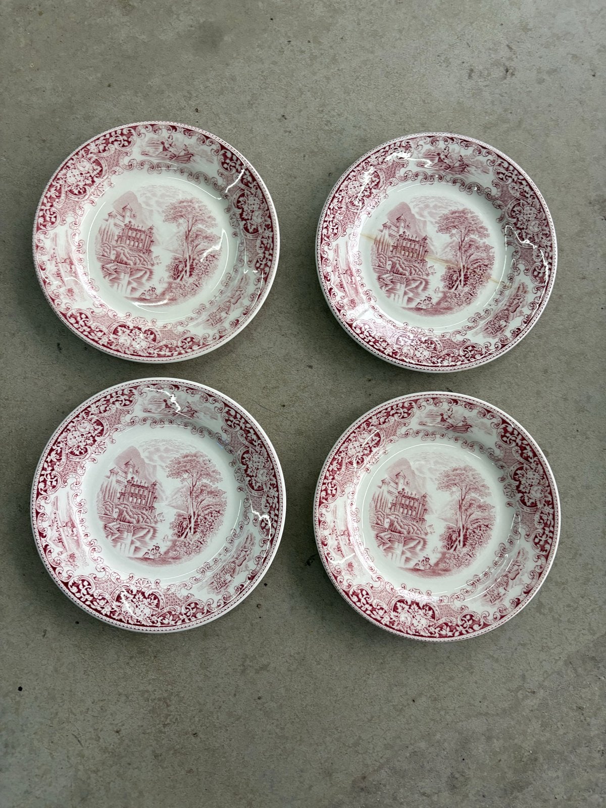 4x Royal Sphinx Maastricht Old England Cambridge borden, Antiek en Kunst, Antiek | Servies los, Ophalen