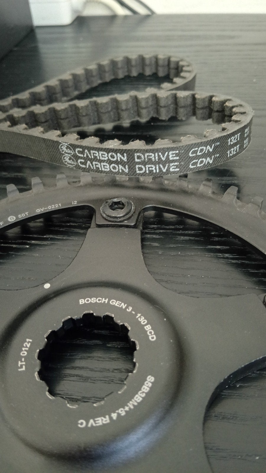 Gates Carbon Drive CDX 50T Crankstel & CDN 132T Riem, Gebruikt, Ophalen of Verzenden, Elektrische fiets, Crankstel of Pedalen