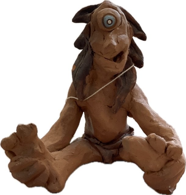 Beeldje mythologische cycloop. Cantabria Spanje Cantabrie., Antiek en Kunst, Ophalen, Overige onderwerpen, Minder dan 20 cm, Handgemaakt