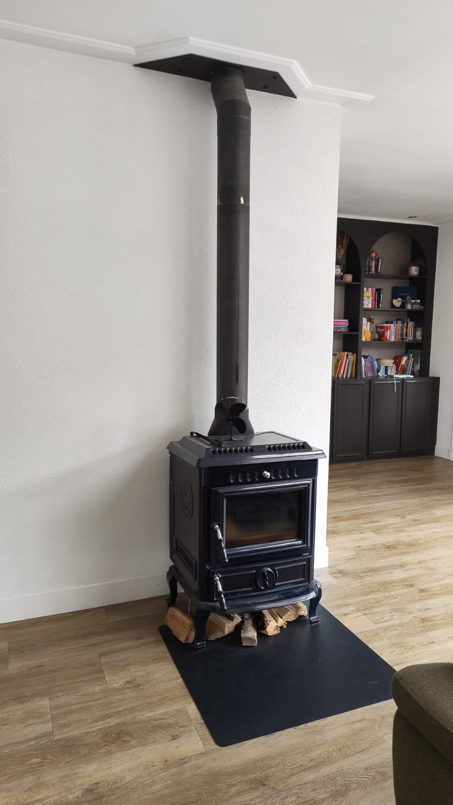 Te koop Olymberyl HFB 443 CV-houtkachel compleet, Huis en Inrichting, Ophalen, Gebruikt, Vrijstaande haard, Houthaard
