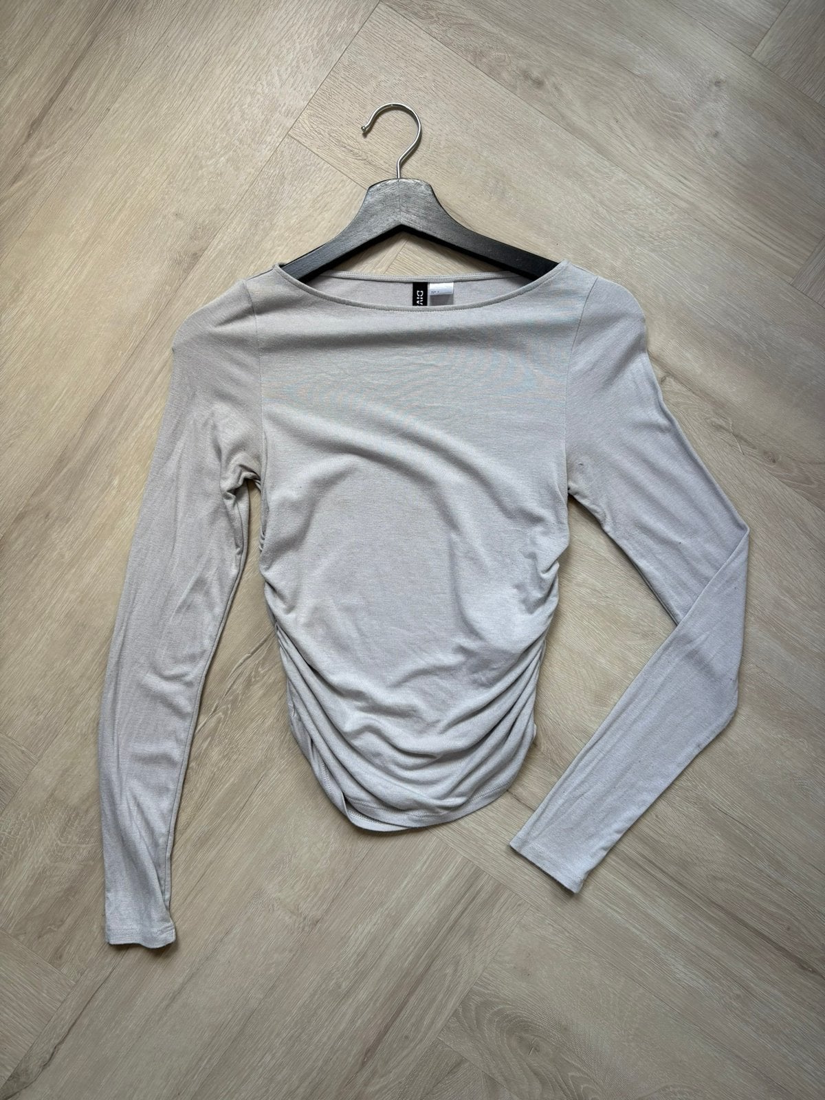 H&M divided tshirt top longsleeve lichtblauw grijs maat s, Ophalen of Verzenden, Blauw, Lange mouw