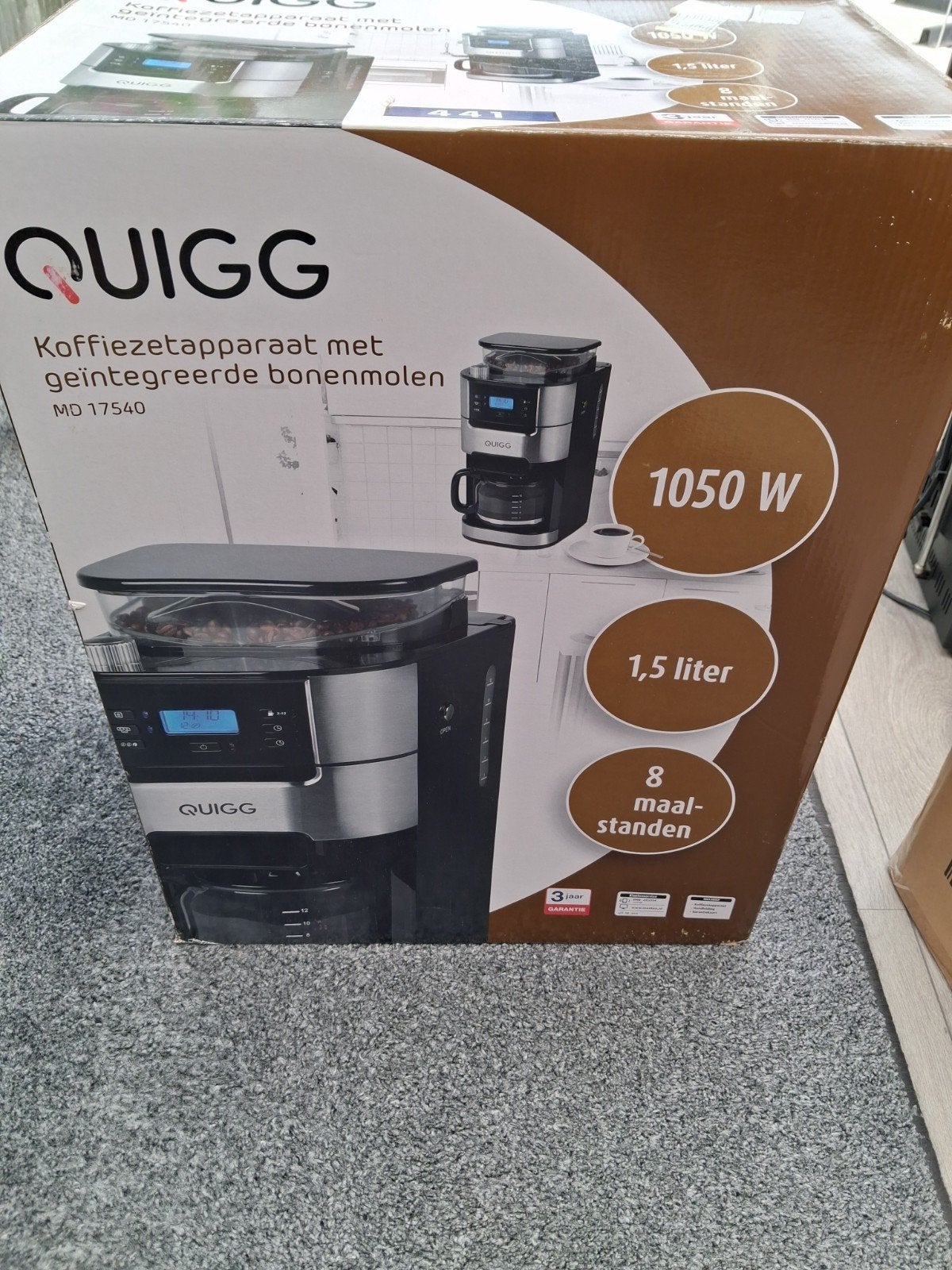 Quigg koffiezetapparaat met maalwerk MD17540 ., Ophalen, Zo goed als nieuw, Airfryer
