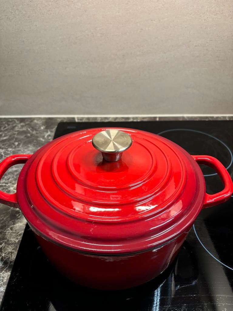 Rode gietijzeren Dutch Oven - Nieuw, Nieuw, Ophalen, Kookpan of Snelkookpan, Gietijzer