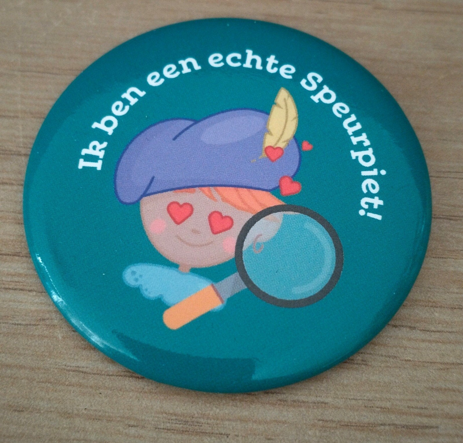 Leuke 'Ik ben een echte speurpiet!' button-Sinterklaas, Verzamelen, Ophalen of Verzenden, Nieuw, Overige onderwerpen, Button