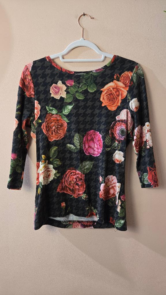 Lilienfels Bloemenprint Top Zwart Multicolor Dames 40 / L, Kleding | Dames, Tops, Zwart, Maat 42/44 (L), Ophalen of Verzenden