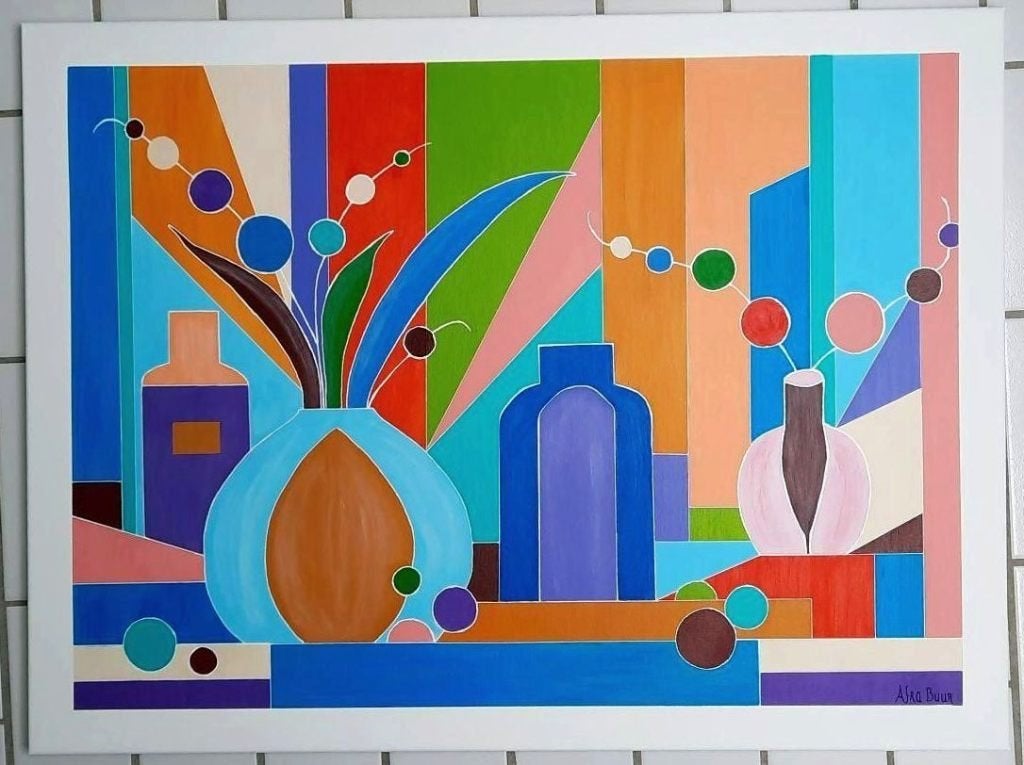 Nieuw handgeschilderd kleurrijk schilderij/ zie beschrijving, Antiek en Kunst, Kunst | Schilderijen | Modern, Ophalen of Verzenden