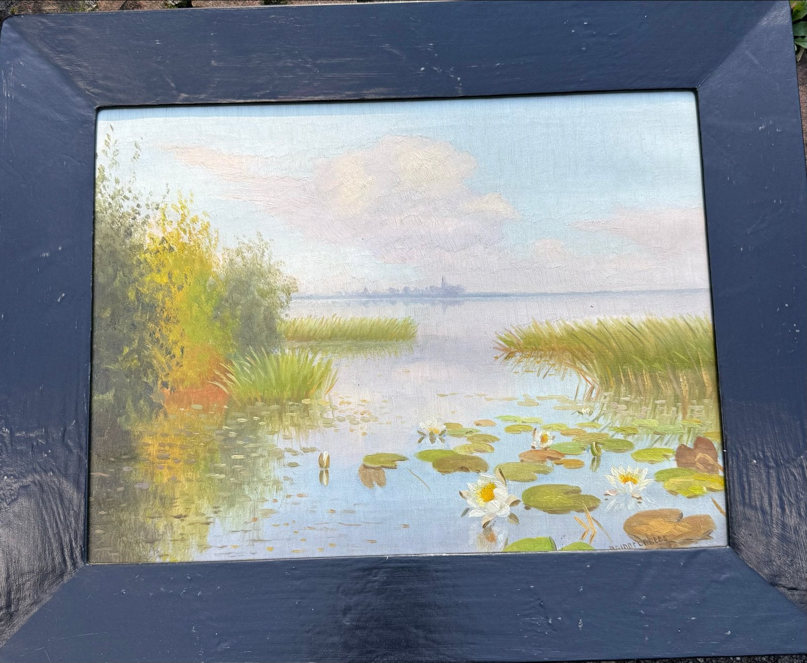 Schilderij Waterlelies van Dirk Smorenberg, Ophalen, Maritiem / water, Doek, Impressionistisch