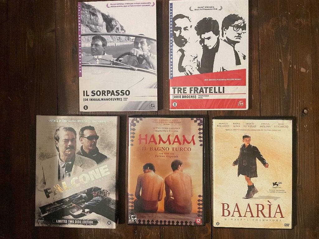 Italiaanse klassieke films - Tre fratelli, Il Sorpasso, etc, Drama, Nederlands, Zo goed als nieuw, Italiaans