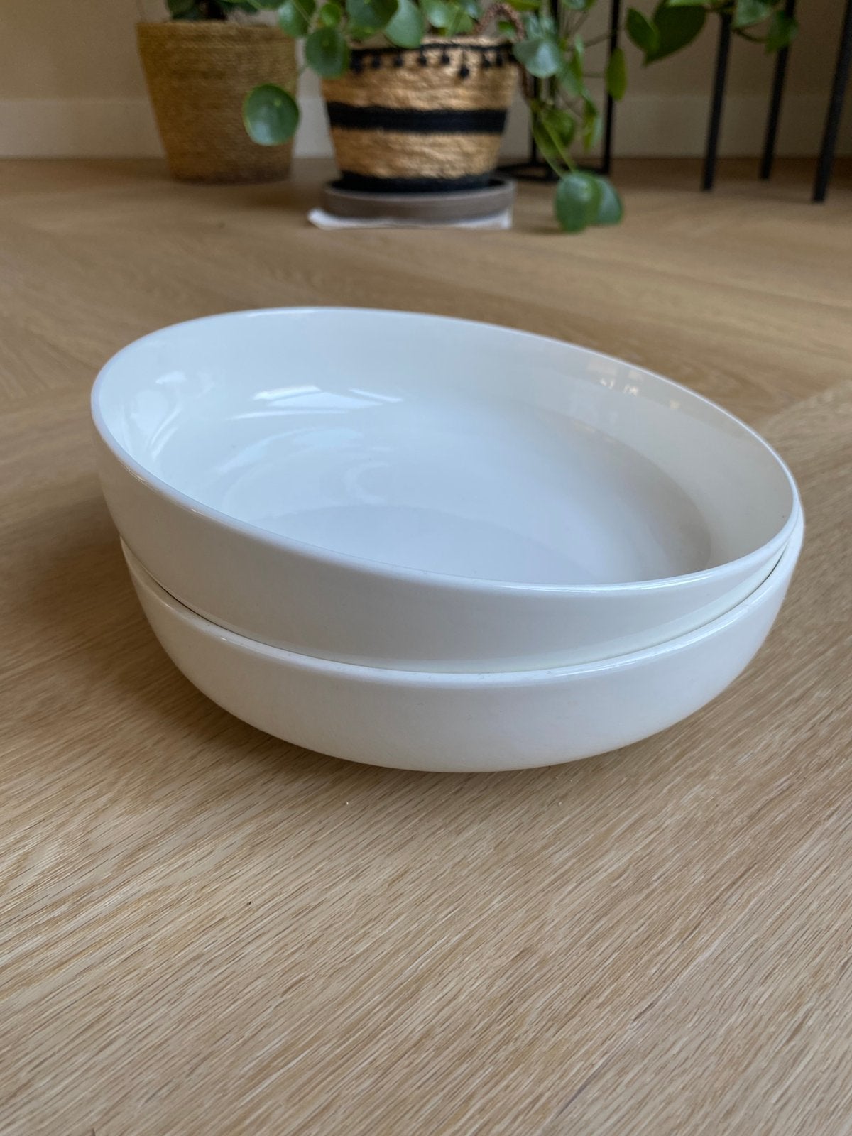 Witte keramieken diepe borden - Hema, Hema, Keramiek, Nieuw, Ophalen of Verzenden