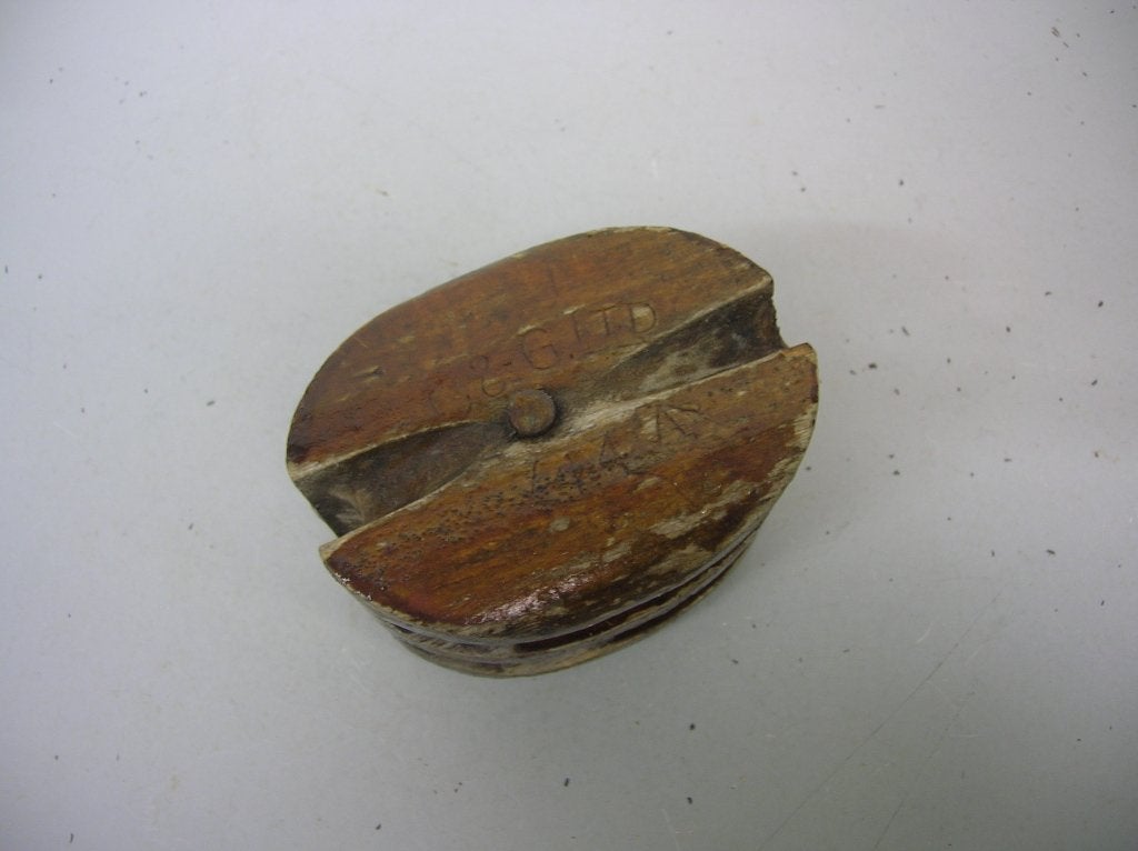 Stropblok, dubbelschijfs, 8 - 10 mm lijn, Ophalen of Verzenden, Zo goed als nieuw, Lijn of Blok